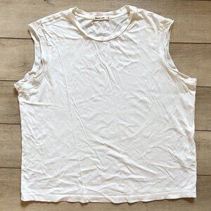 WHITE MARINE LAYER MUSCLE TANK